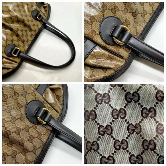 Gucci Hand Bag Brown Coated Canvas 693-081325 - Picture 7 of 13